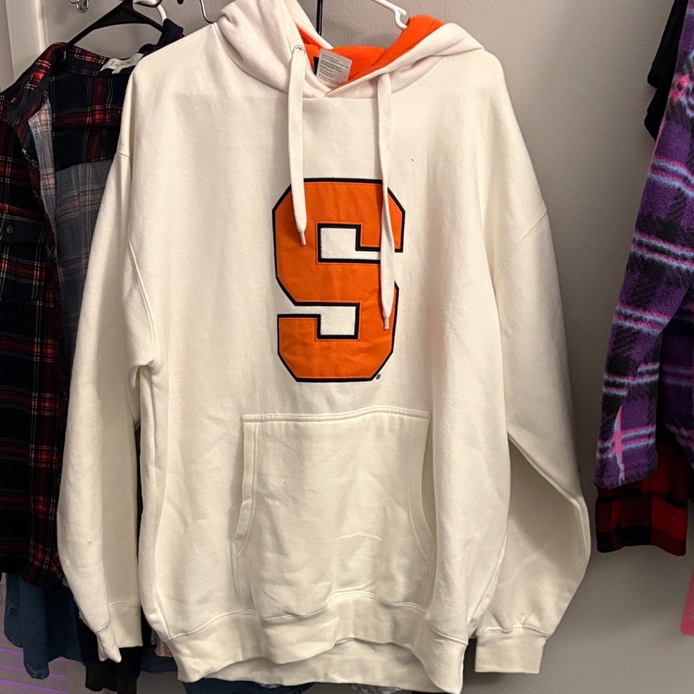 Syracuse Orange Hoodie White Large NCAA Old Varsity Brand